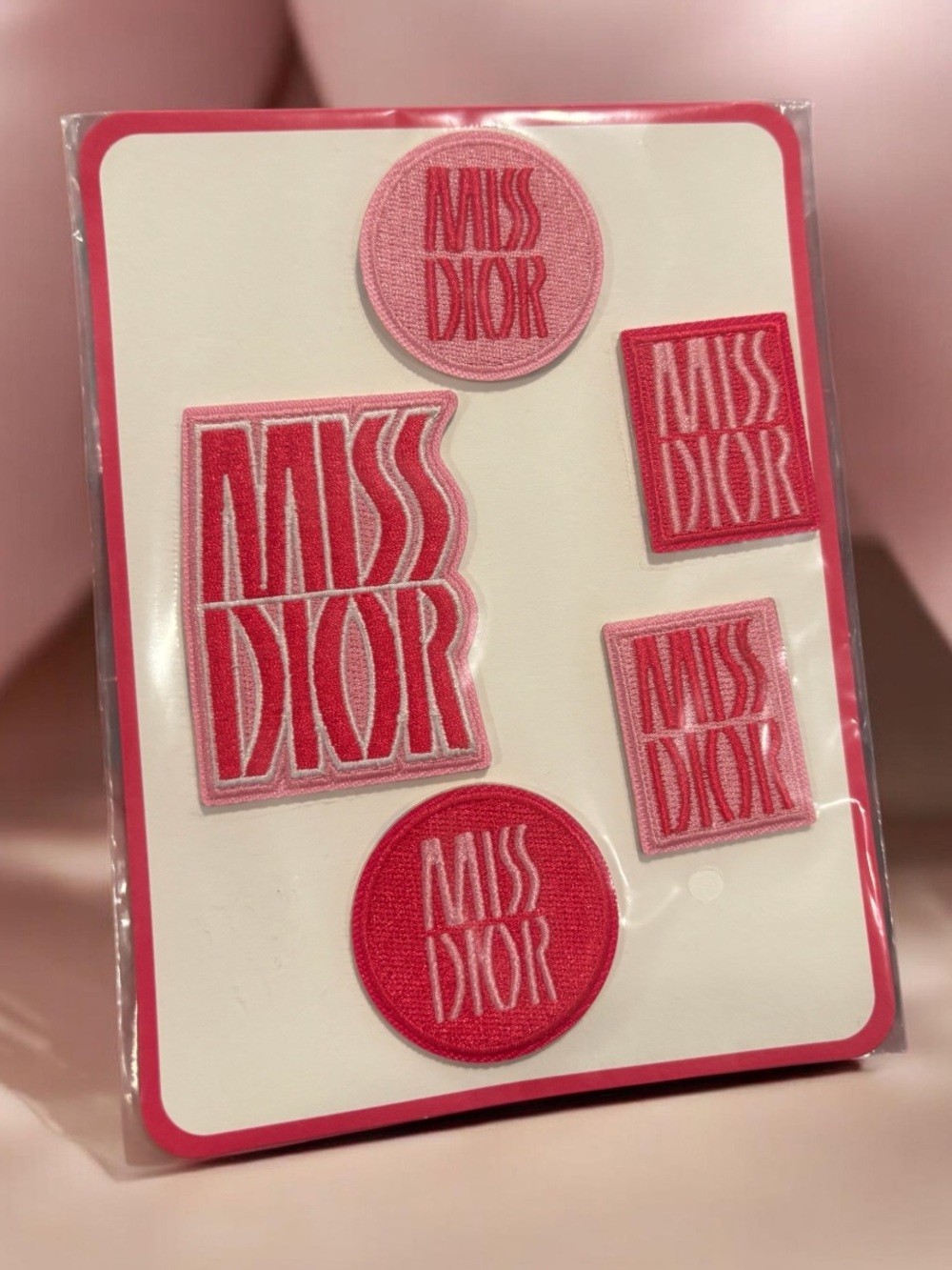 Dior Miss Dior Pink Sticker Embroidered Patch Set - new